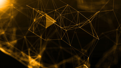 Plexus Golden Awards Background, 3d illustration