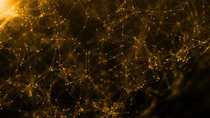 Plexus Golden Awards Background, 3d illustration