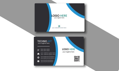 business card template  green and black .