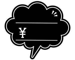 手書き用 吹き出し型POPカード　黒POP
プライスカード