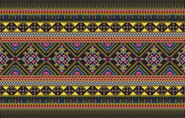 Geometric vector background with sacral tribal ethnic elements. Traditional triangles gypsy geometric forms sprites tribal themes apparel fabric tapestry print
