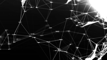 Digital Network .Plexus White Background 