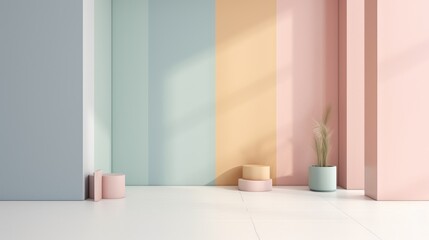 Trendy background minimalist design. Light background with a gradient or a subtle texture in soft pastel color. Place for text. generative ai