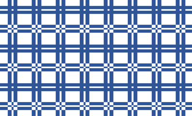 Fototapeta premium Blue line crossed into grid repeat pattern, replete image, design for fabric printing 