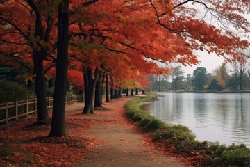 autumn in the park made with generative ai