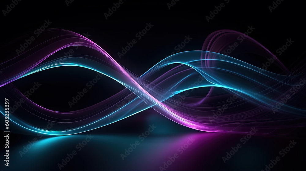 Wall mural curve ray abstract figure,created with generative ai tecnology