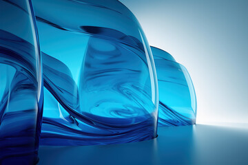 blue glass background,created with generative ai tecnology.