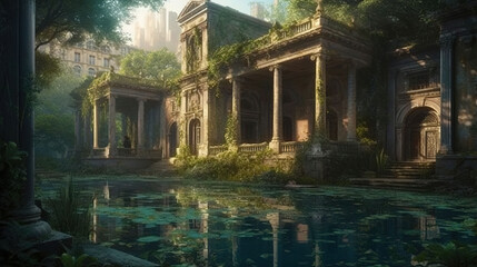 ancient palace ruins. Generative Ai