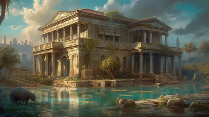 ancient palace ruins. Generative Ai