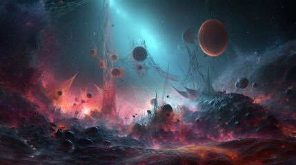 alien planet surface. Generative Ai