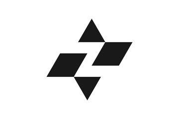 letter z negative space logo design vector premium