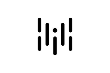 letter i and equalizer logo design vector premium