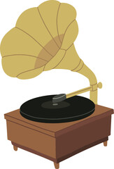 Old gramophone hand drawn illustration