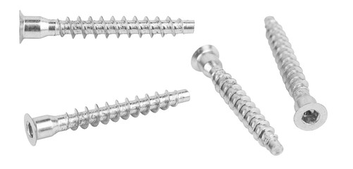 set confirmat, furniture screw isolated from background