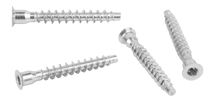 set confirmat, furniture screw isolated from background
