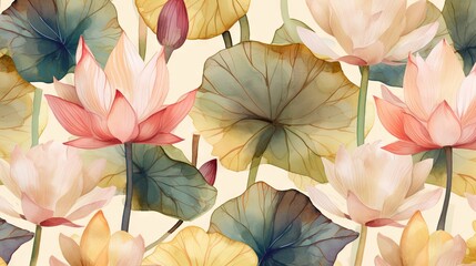  a watercolor painting of a bunch of flowers with leaves.  generative ai