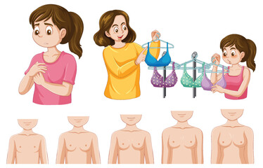 Mother and daughter choosing a bra during puberty