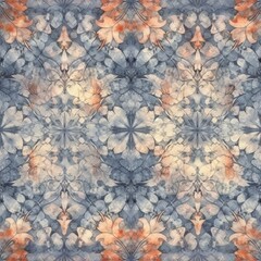 A watercolor pattern was created using light greyish orange and dark desaturated greyish blue colors. (Generative AI)