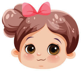 Little Cute Girl with Big Eyes