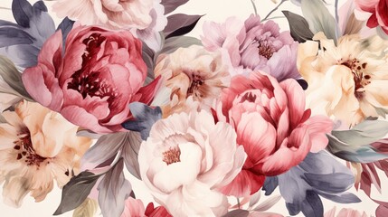  a close up of a bunch of flowers on a white background.  generative ai
