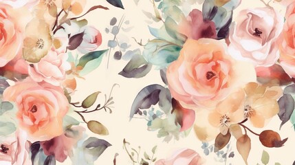  a watercolor painting of a bouquet of flowers on a white background.  generative ai