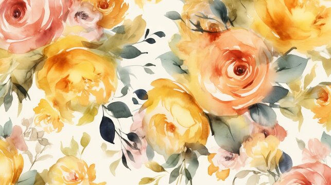  a painting of a bunch of flowers on a white background.  generative ai