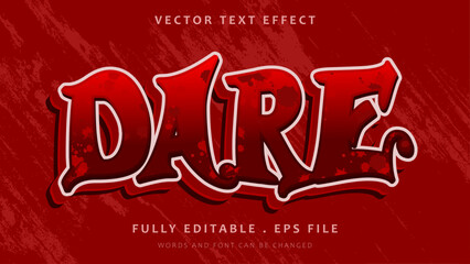Grunge Red Word Dare Editable Text Effect Design