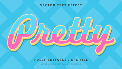 3d Modern Colorful Pretty Editable Text Effect Design Template