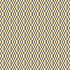 Seamless geometric abstract vector pattern whith rhombuses. Geometric gray and golden modern ornament. Seamless modern background