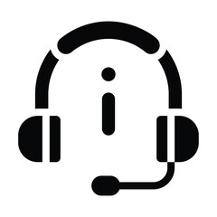 headphone glyph icon illustration vector graphic