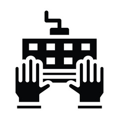 keyboard glyph icon illustration vector graphic