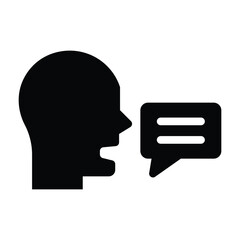 talk glyph icon illustration vector graphic