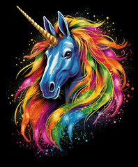 Obraz na płótnie Canvas rainbow unicorn