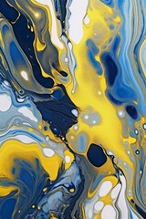 Blue and Gold Fluid Art Marble Smartphonebackground 2:3