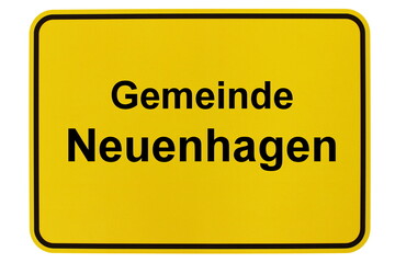 Illustration eines Ortsschildes der Gemeinde Neuenhagen in Brandenburg