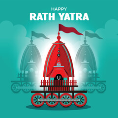Ratha yatra of lord jagannath balabhadra and subhadra on chariot
