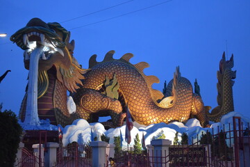 dragon statue at the temple