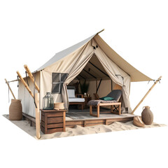 Fototapeta premium Tent glamping house exterior view