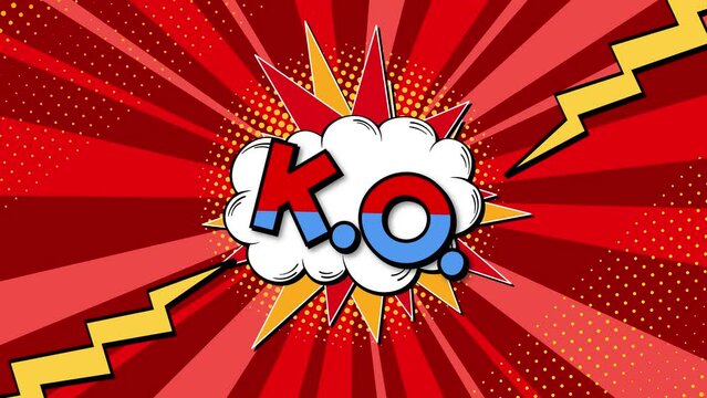 K.O. Comic Text with Dynamic Motion Graphic Background
