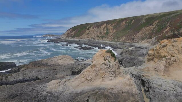 lower flying along Pacific Coast at Bodega Head California