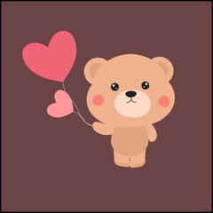 Obraz premium teddy bear with heart