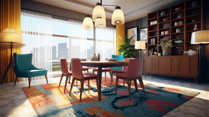 Generative AI, Mid-Century Modern Dining Room