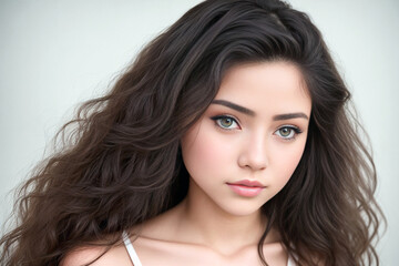 Naklejka premium Fashionable Young Woman in Trendy Clothing. Generative AI