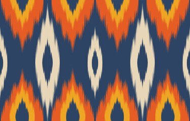 Ethnic abstract ikat art. Fabric Morocco, geometric ethnic pattern seamless  color oriental. Background, Design for fabric, curtain, carpet, wallpaper, clothing, wrapping, Batik, vector illustration