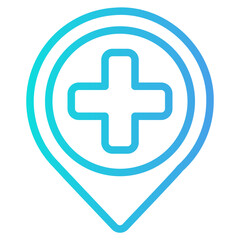 Fototapeta premium Hospital location icon in gradient style, use for website mobile app presentation