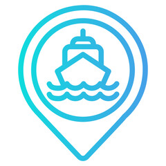 Harbor location icon in gradient style, use for website mobile app presentation