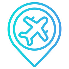 Fototapeta premium Airport location icon in gradient style, use for website mobile app presentation
