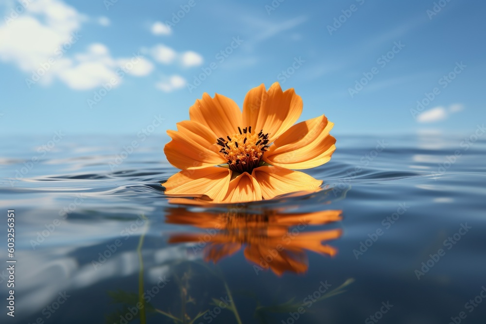 Wall mural attractive and classy image of cosmos flowers generated by ai