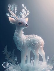 White cute deer
