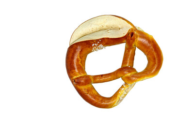 German Pretzel On White